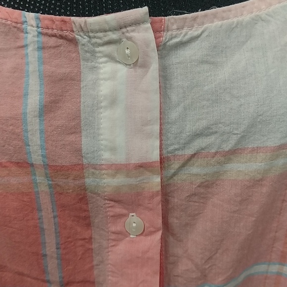 Peach and cream spaghetti tank with ruffle bottom - Picture 4 of 5